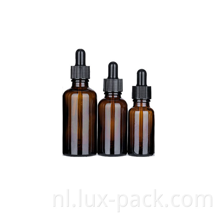 Groothandel 5ml 10 ml 15 ml 20 ml 30 ml 50 ml 100 ml Amber Druppper Essentiële oliefles